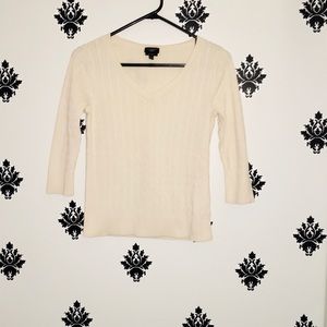 Talbots petites off white 3/4 sweater